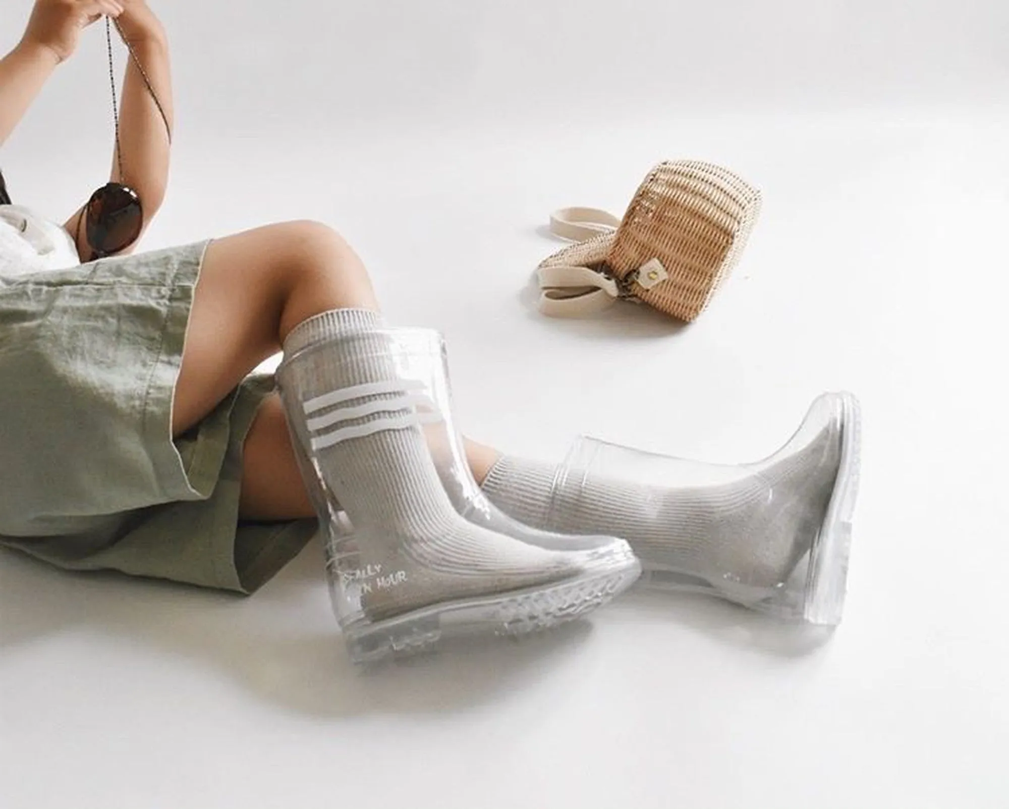 【即納 13/23cm】
 Clear Rain boots