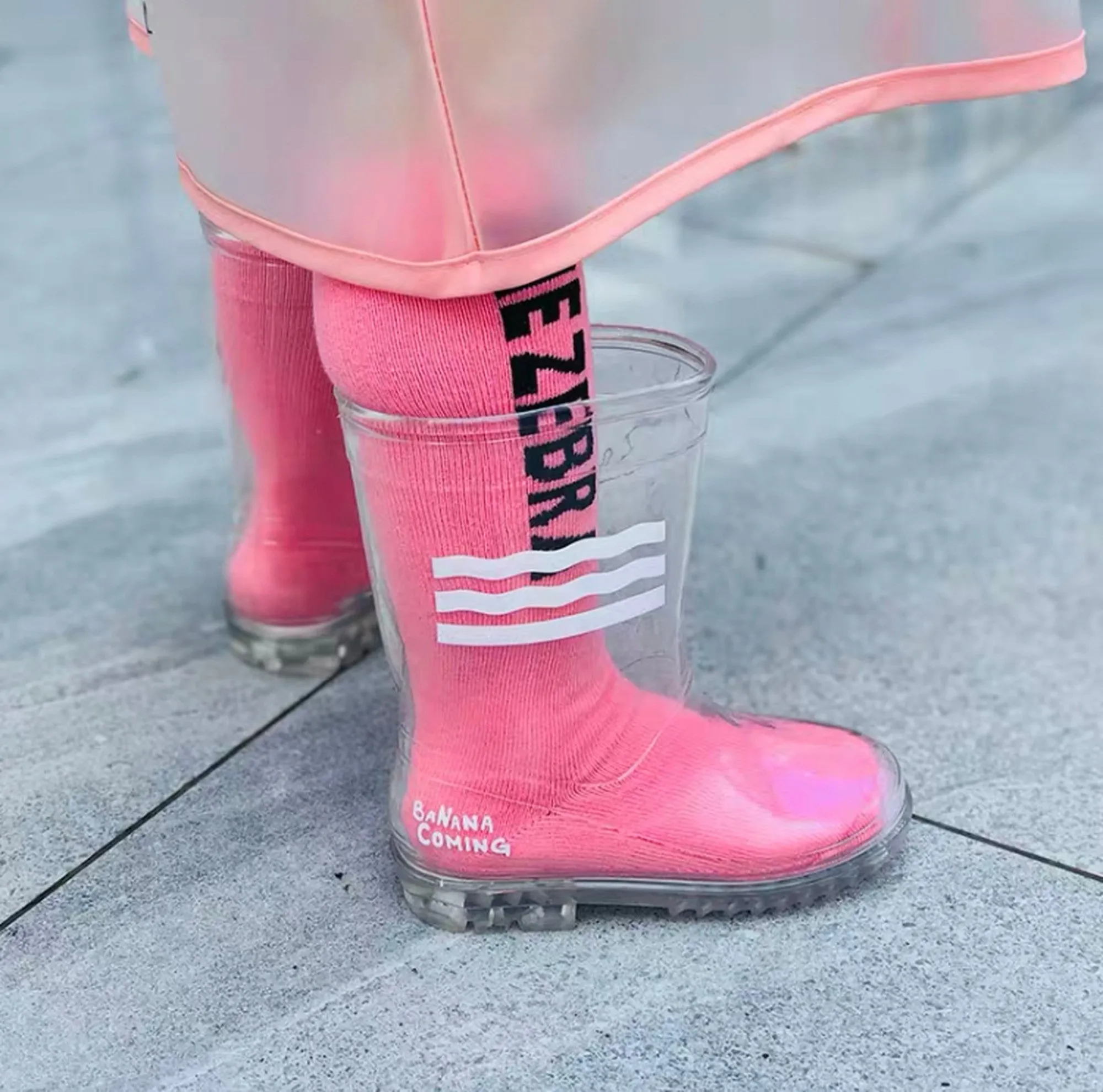 【即納 13/23cm】
 Clear Rain boots