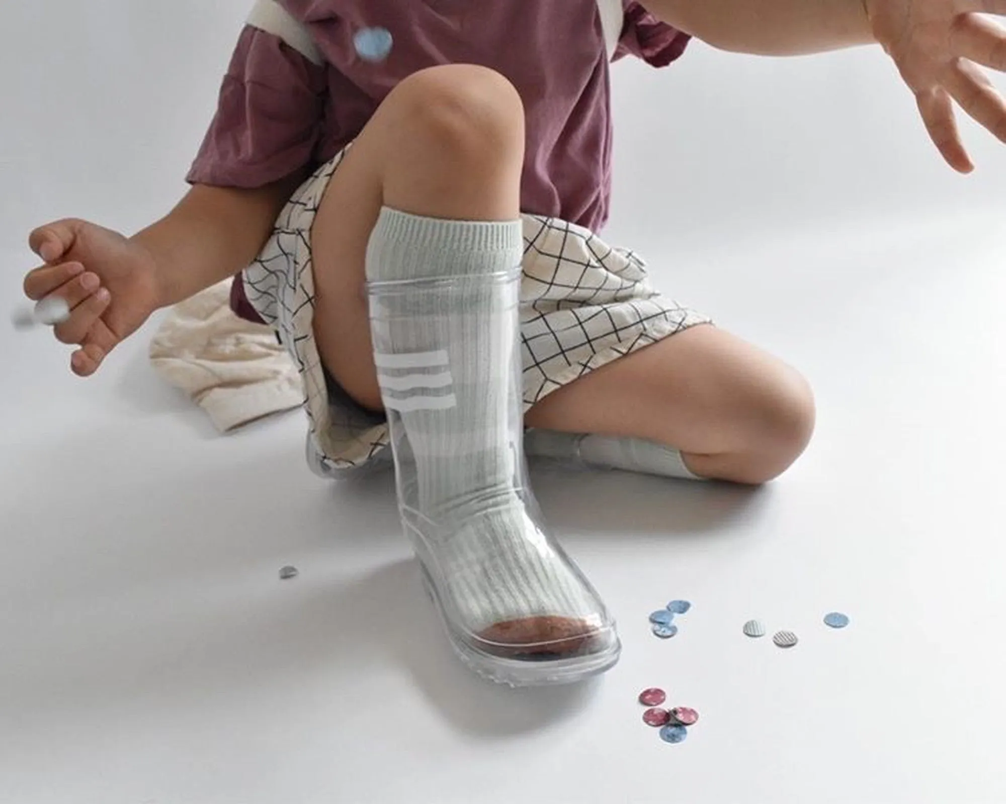【即納 13/23cm】
 Clear Rain boots