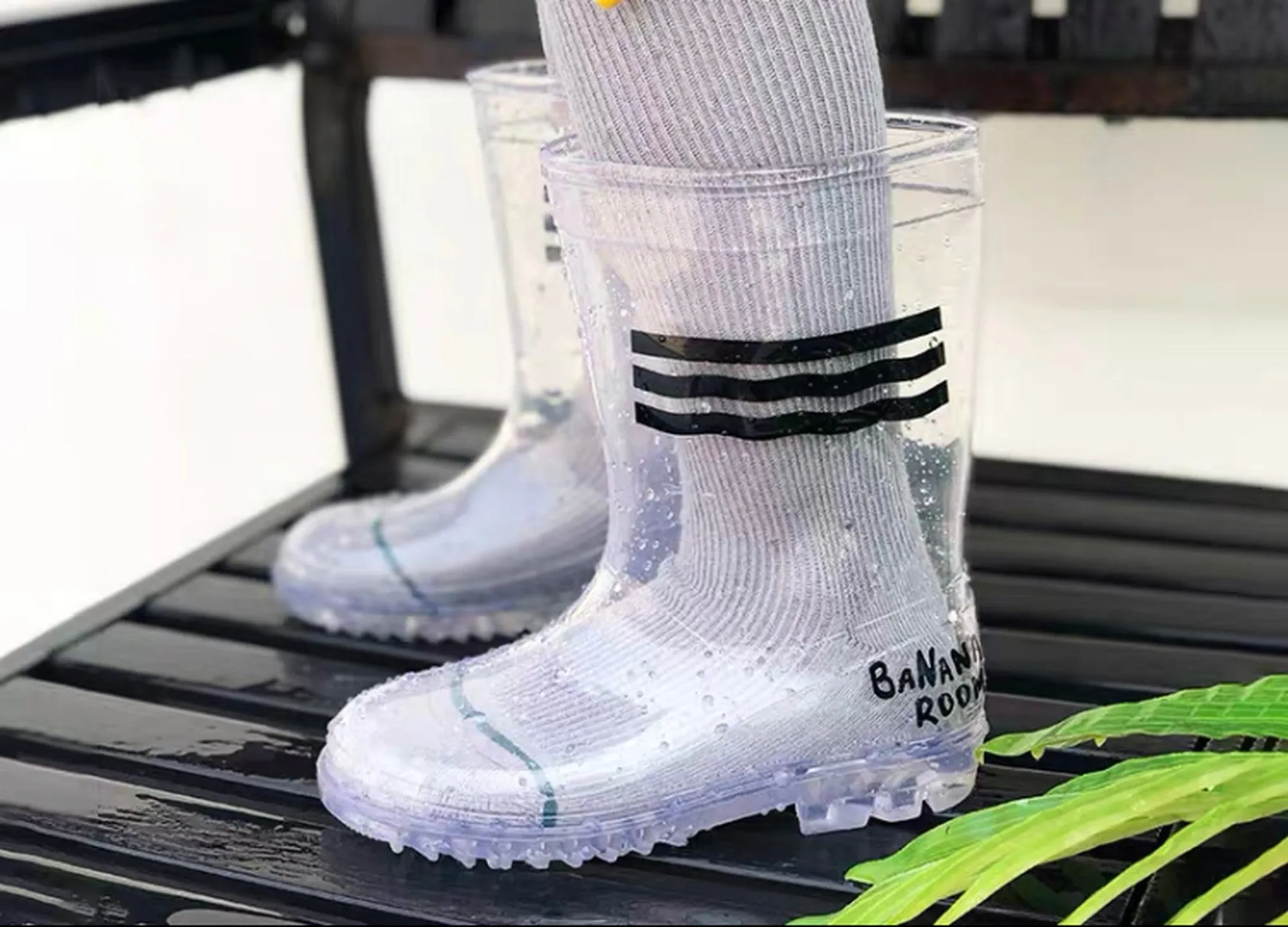【即納 13/23cm】
 Clear Rain boots