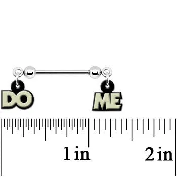 14 Gauge 5/8 Glow in the Dark Do Me Nipple Ring Set