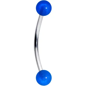 16 Gauge 9/16 Blue Glow in the Dark Ball End Curved Barbell