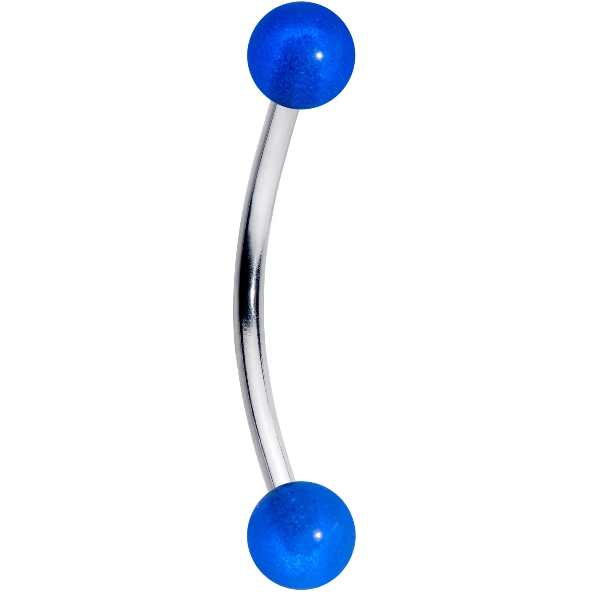 16 Gauge 9/16 Blue Glow in the Dark Ball End Curved Barbell