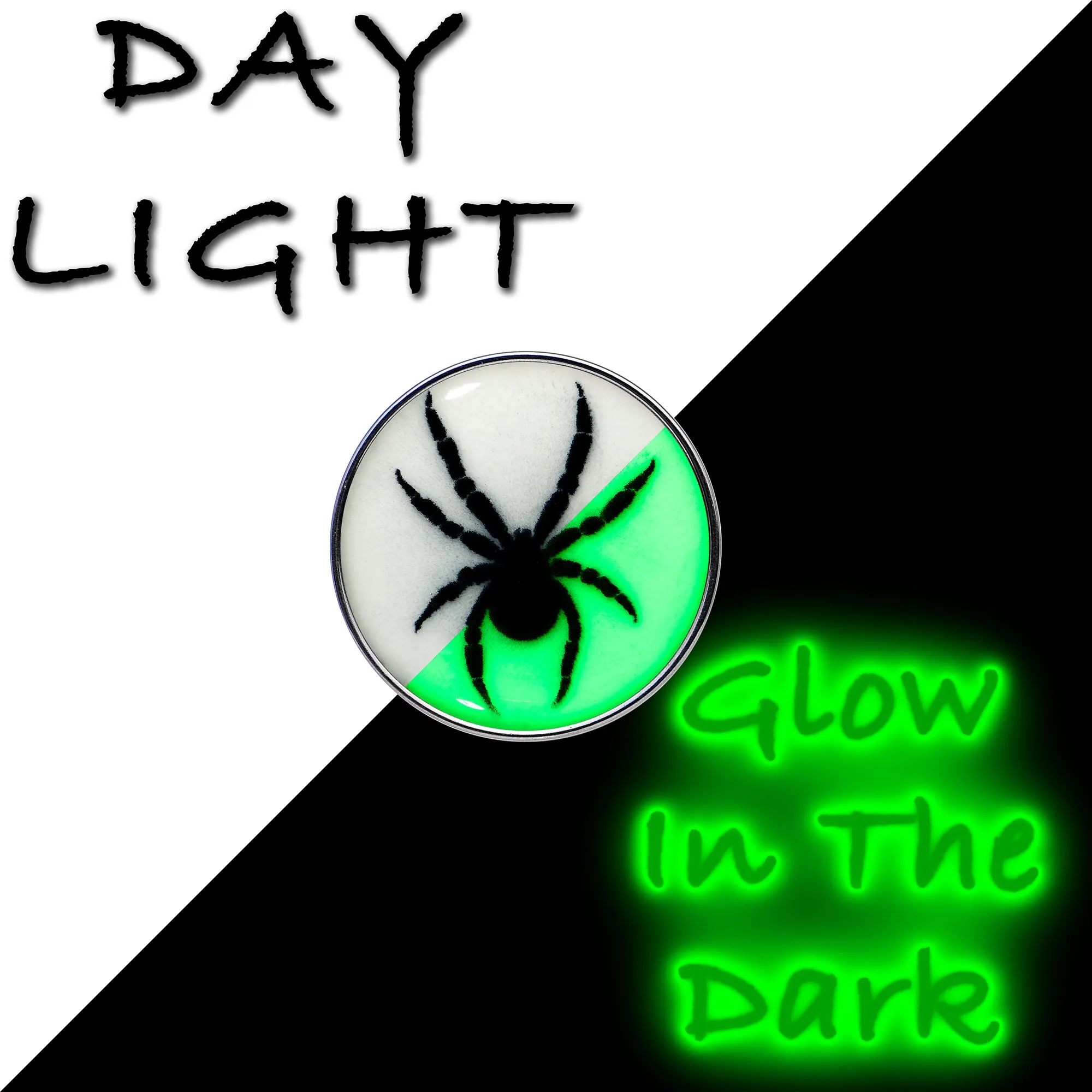 16 Gauge Glow in the Dark Black Widow Spider Tragus Cartilage Earring