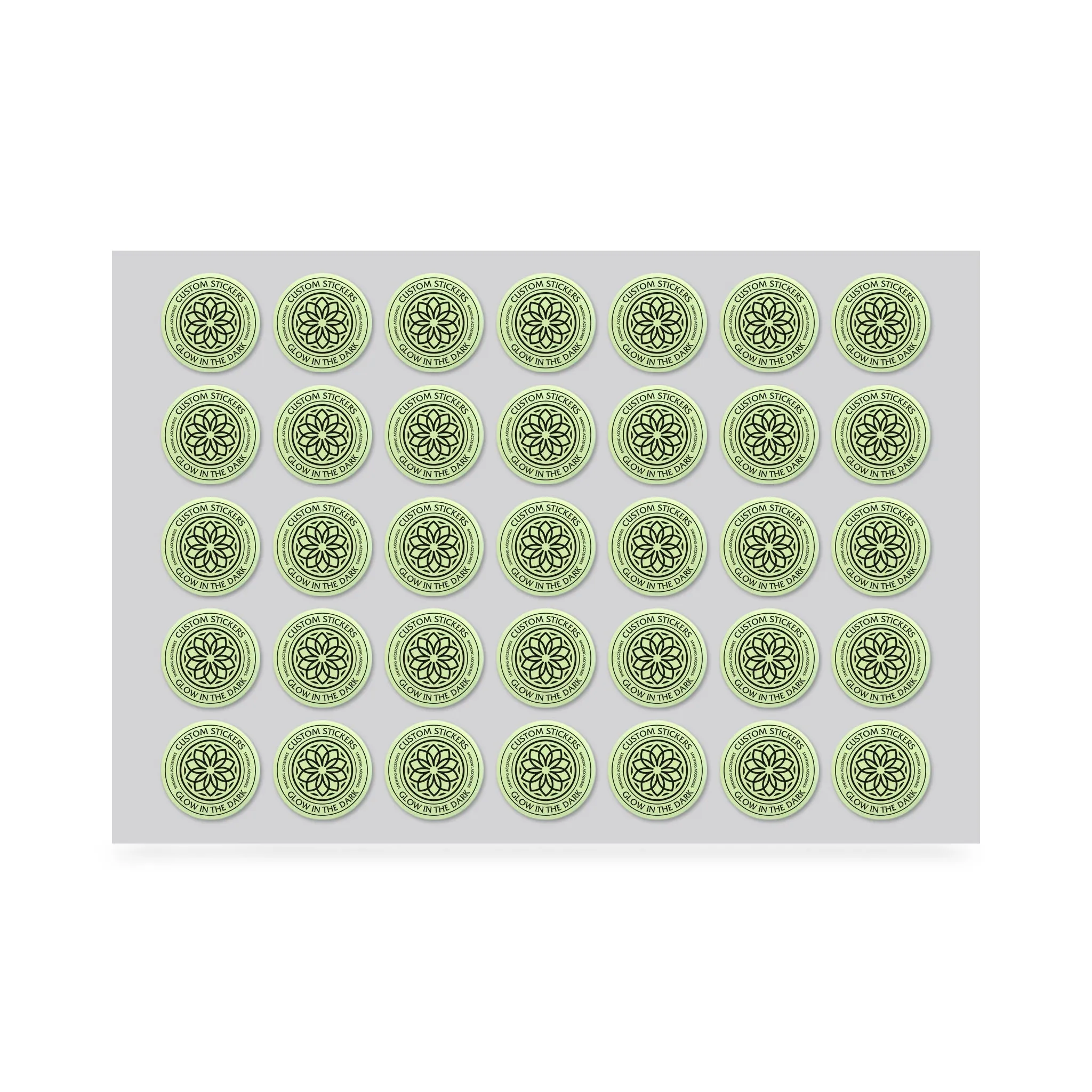 2" Custom Printed Glow in the Dark Stickers