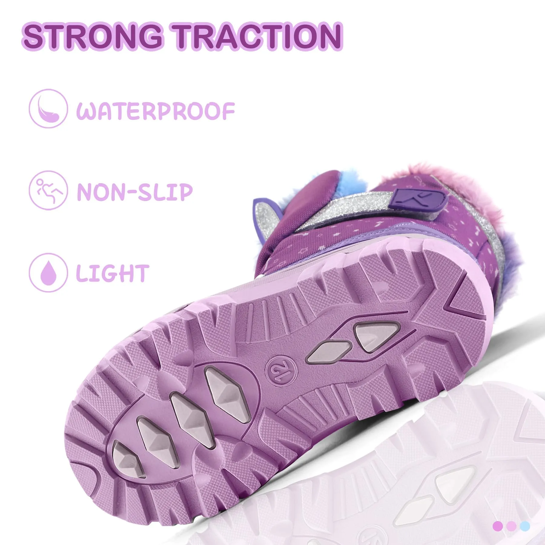 3D Unicorn Flower Snow Boots