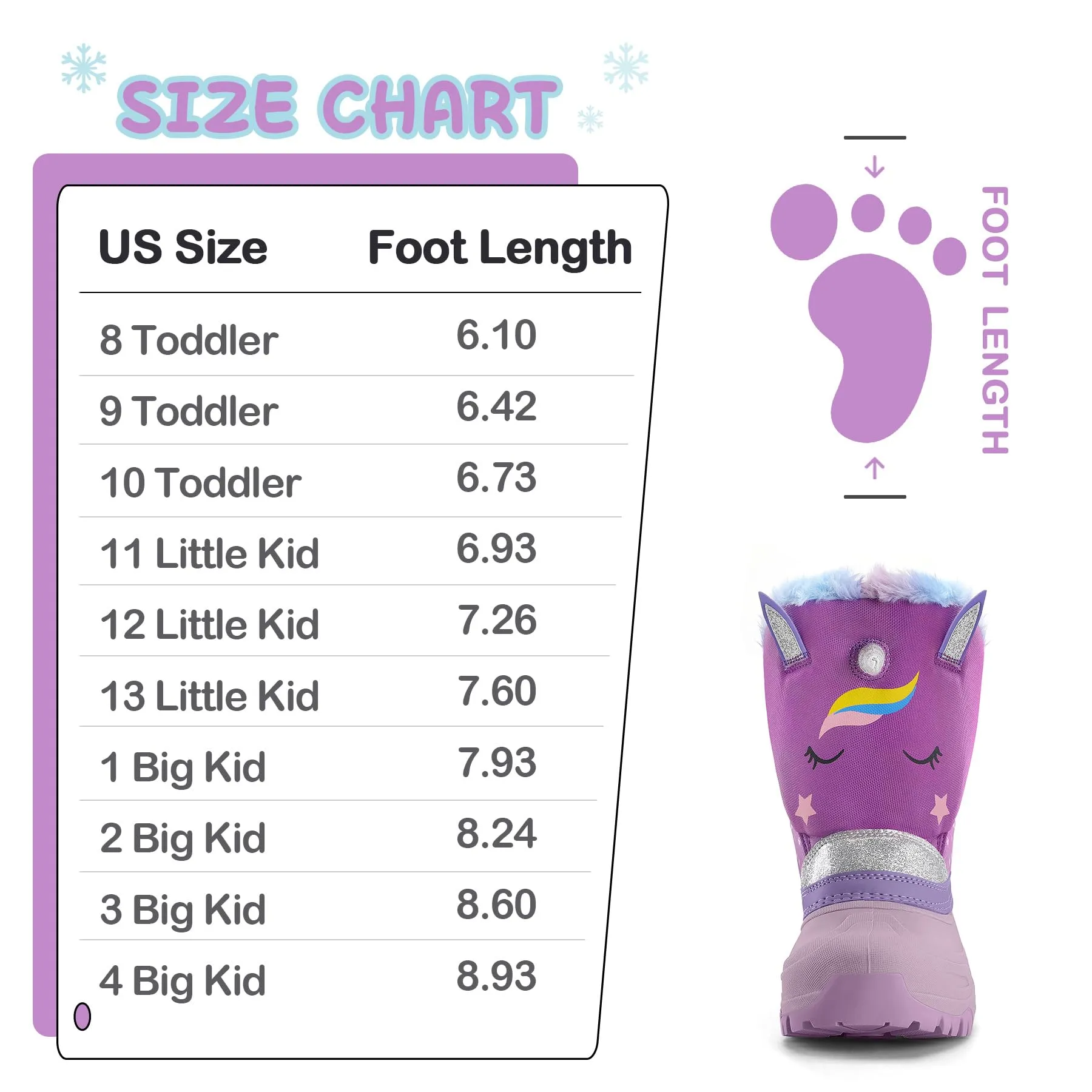 3D Unicorn Flower Snow Boots