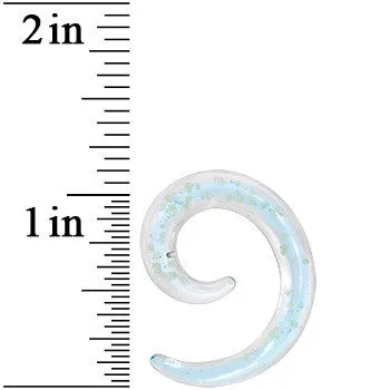 4 Gauge Aqua Sky Glow in the Dark Glass Spiral Taper Set