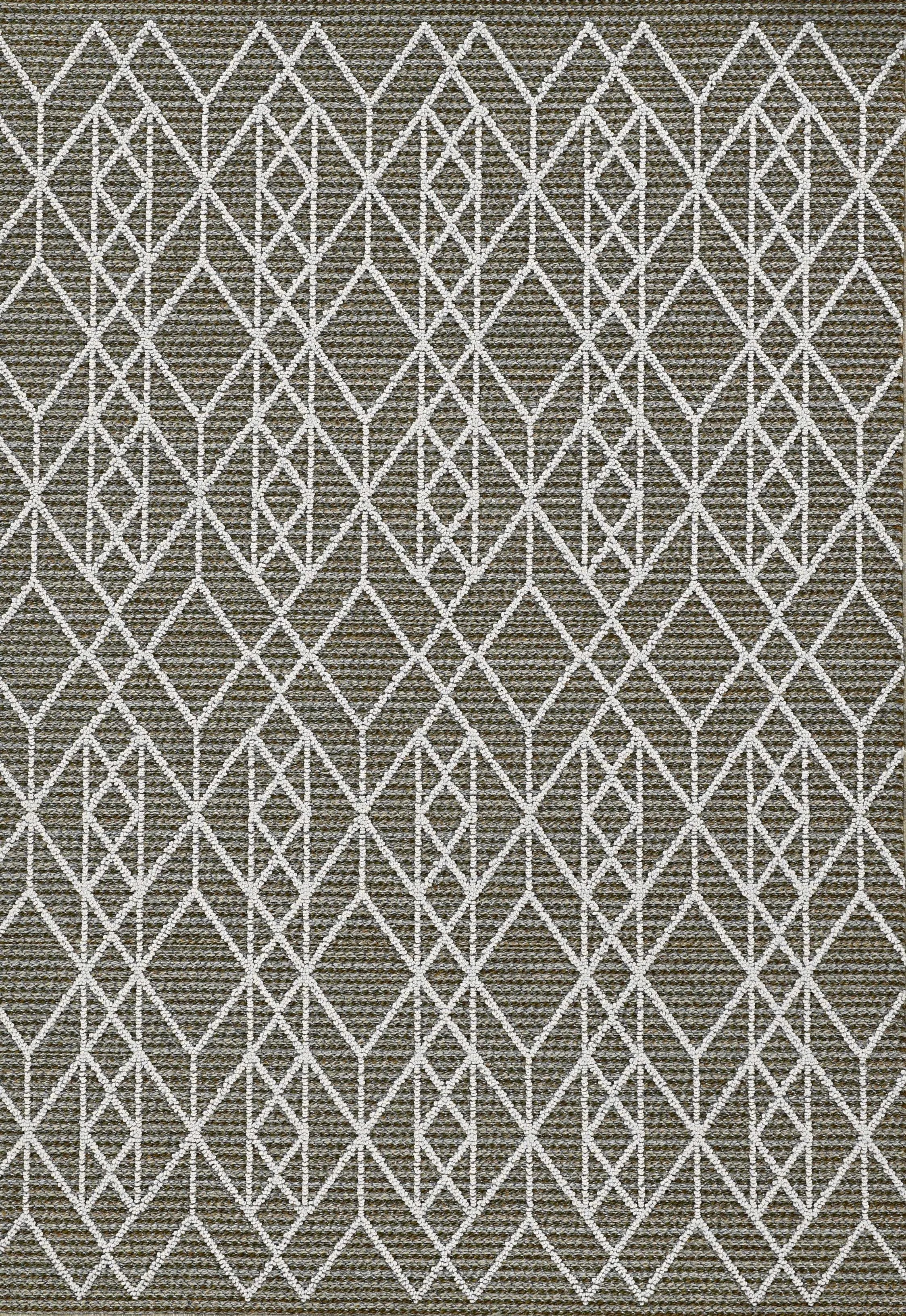 5'x8' Grey Machine Woven UV Treated Geometric Indoor Outdoor Area Rug