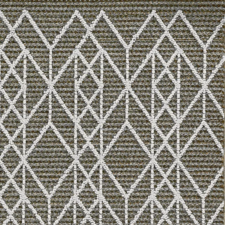 5'x8' Grey Machine Woven UV Treated Geometric Indoor Outdoor Area Rug