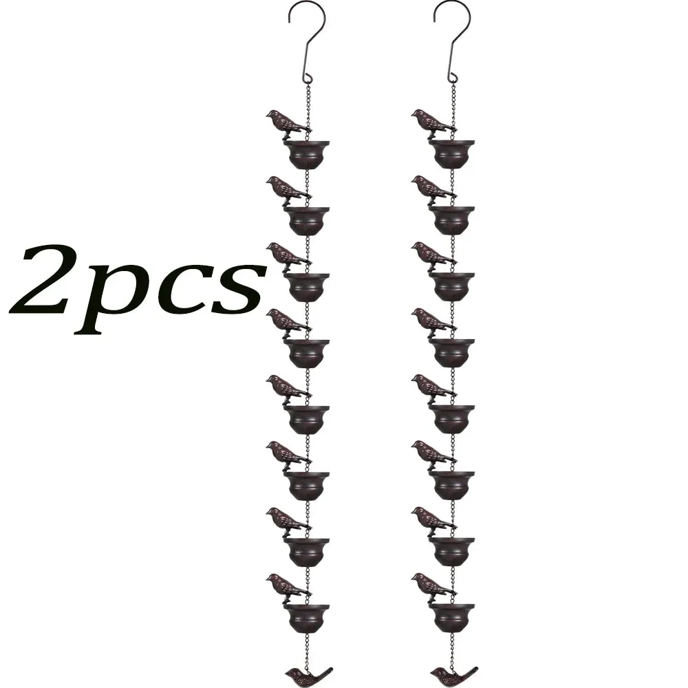 6/1pcs Bird Rain Chain Metal Rain Catcher For Roofing Gutters Outdoor Decorative Hanging Chain Drainage Rain Chain Downspout Too