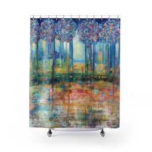 Abstract Landscape Art Nature Shower Curtain - Rise up to the Gates by Leslie Karpinski