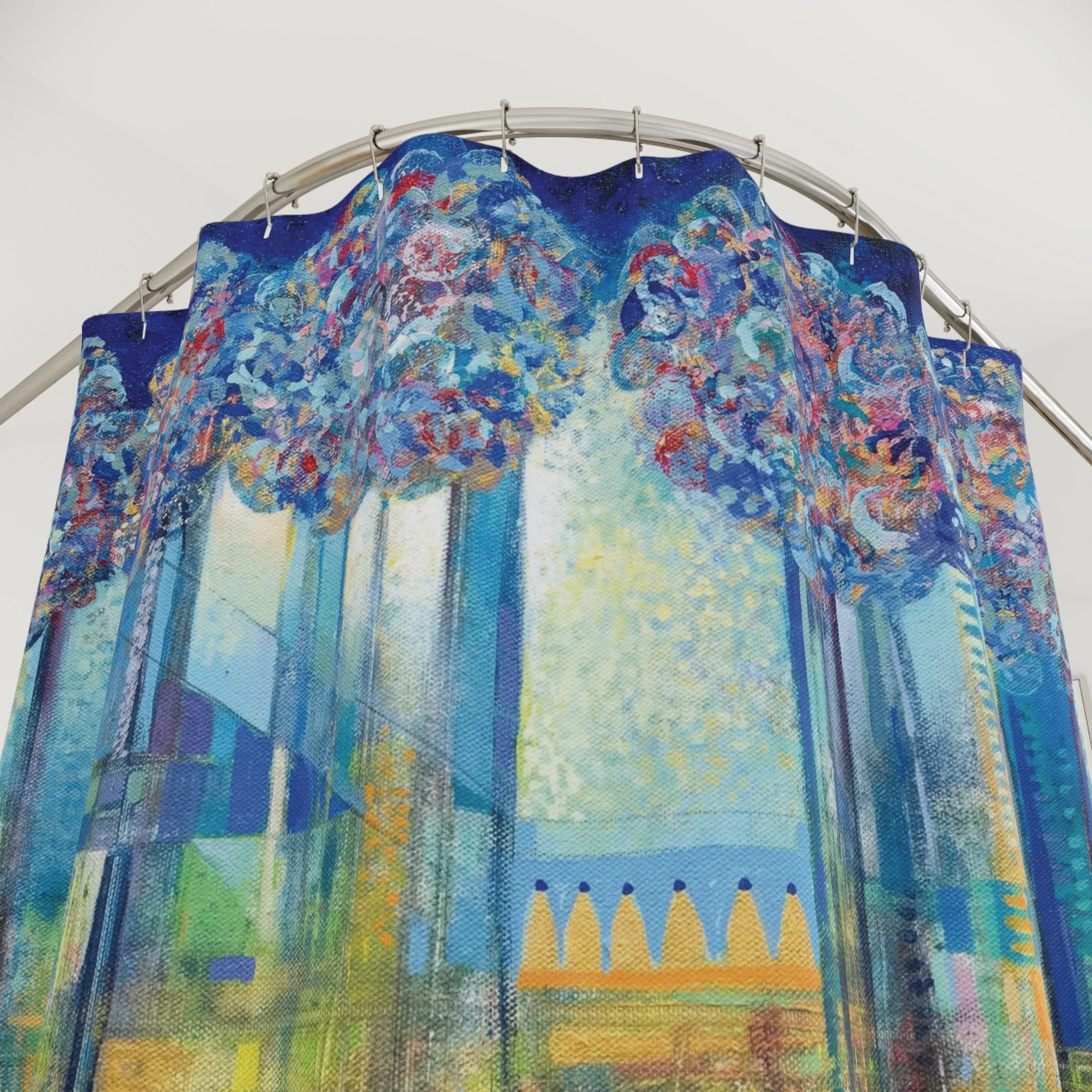 Abstract Landscape Art Nature Shower Curtain - Rise up to the Gates by Leslie Karpinski