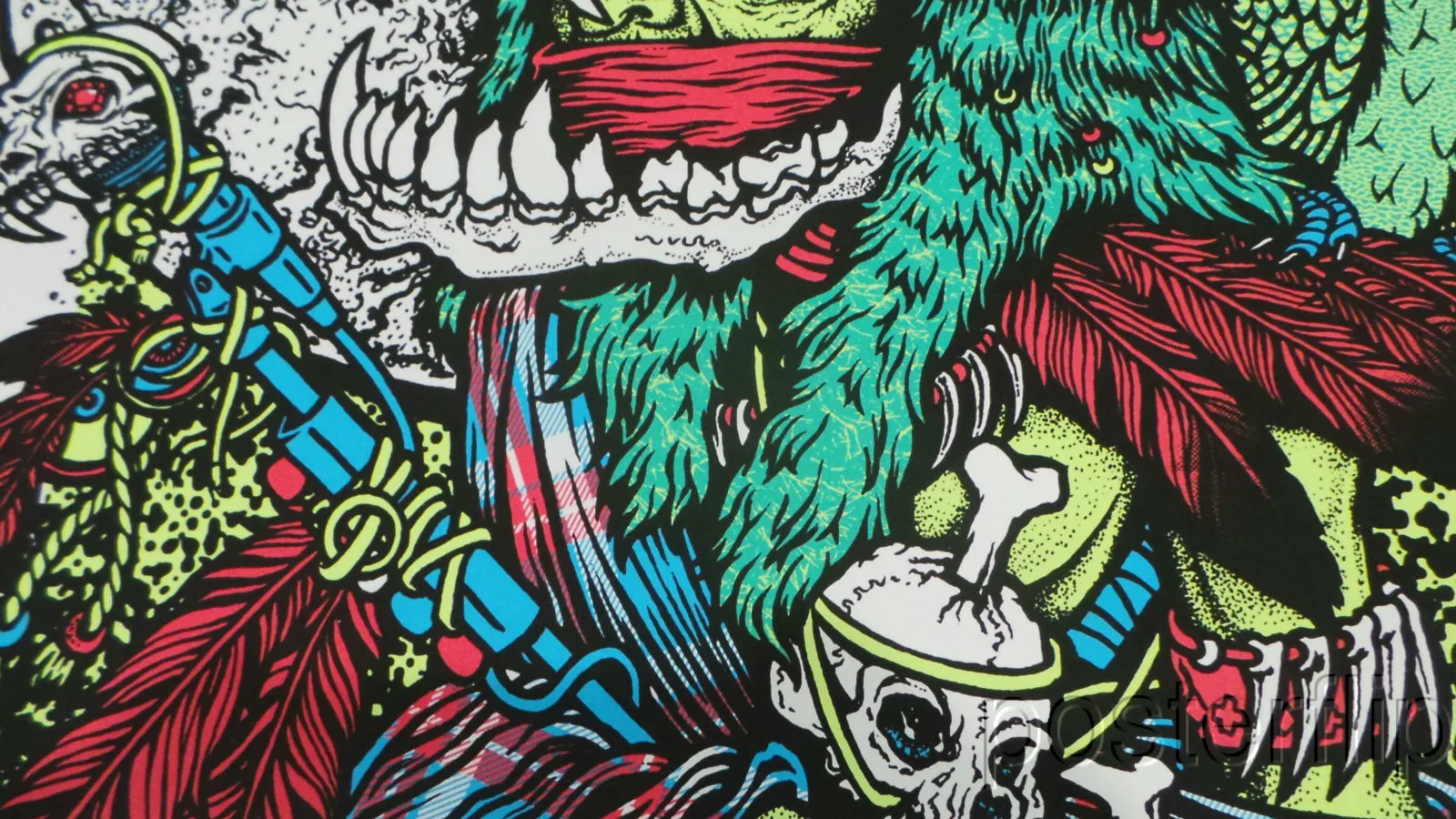 Ames Bros Pearl Jam Tulsa, OK Glow-in-the-Dark Screen print Signed 2014