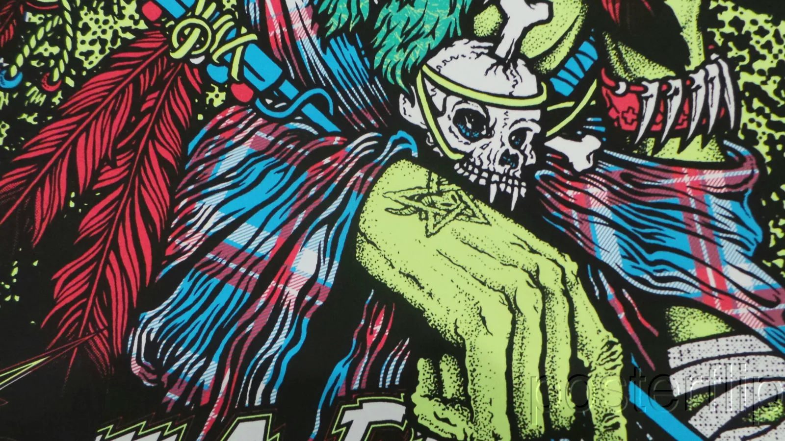 Ames Bros Pearl Jam Tulsa, OK Glow-in-the-Dark Screen print Signed 2014