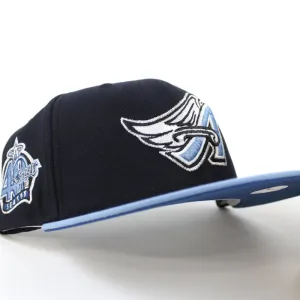 Anaheim Angels 40th Anniversary New Era 59Fifty Fitted Hat (GITD Blue Sky Blue Aqua Under Brim)
