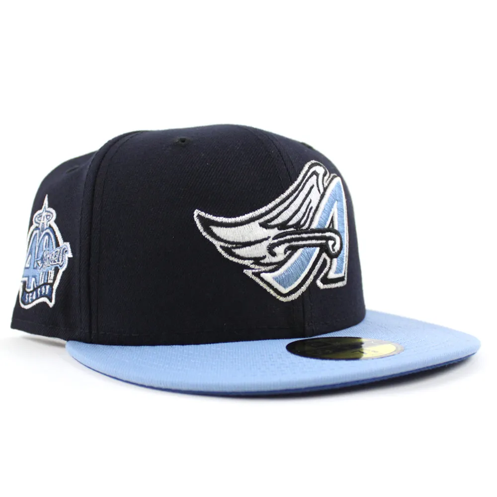 Anaheim Angels 40th Anniversary New Era 59Fifty Fitted Hat (GITD Blue Sky Blue Aqua Under Brim)