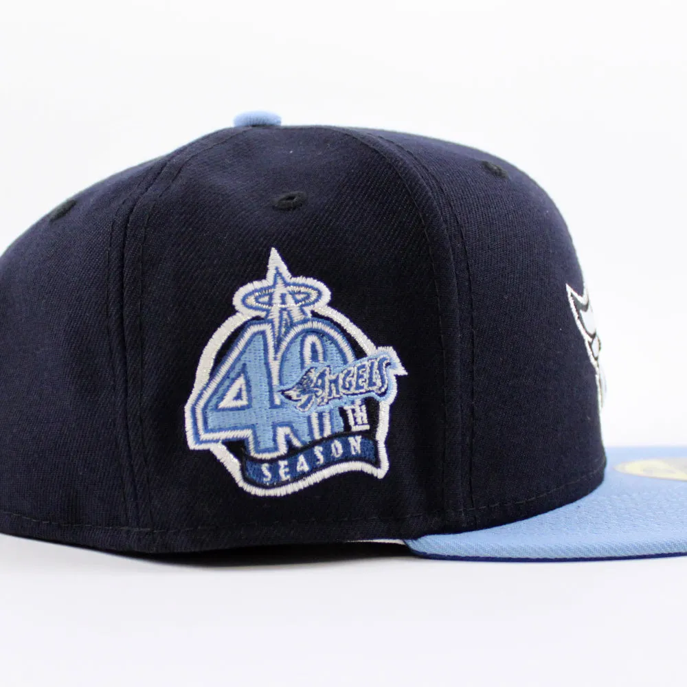 Anaheim Angels 40th Anniversary New Era 59Fifty Fitted Hat (GITD Blue Sky Blue Aqua Under Brim)