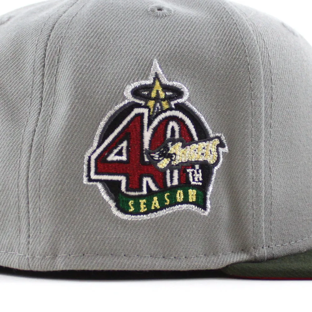 Anaheim Angels 40th Season New Era 59Fifty Fitted Hat (Glow in the Dark Misty SeaWeed Red Under Brim)