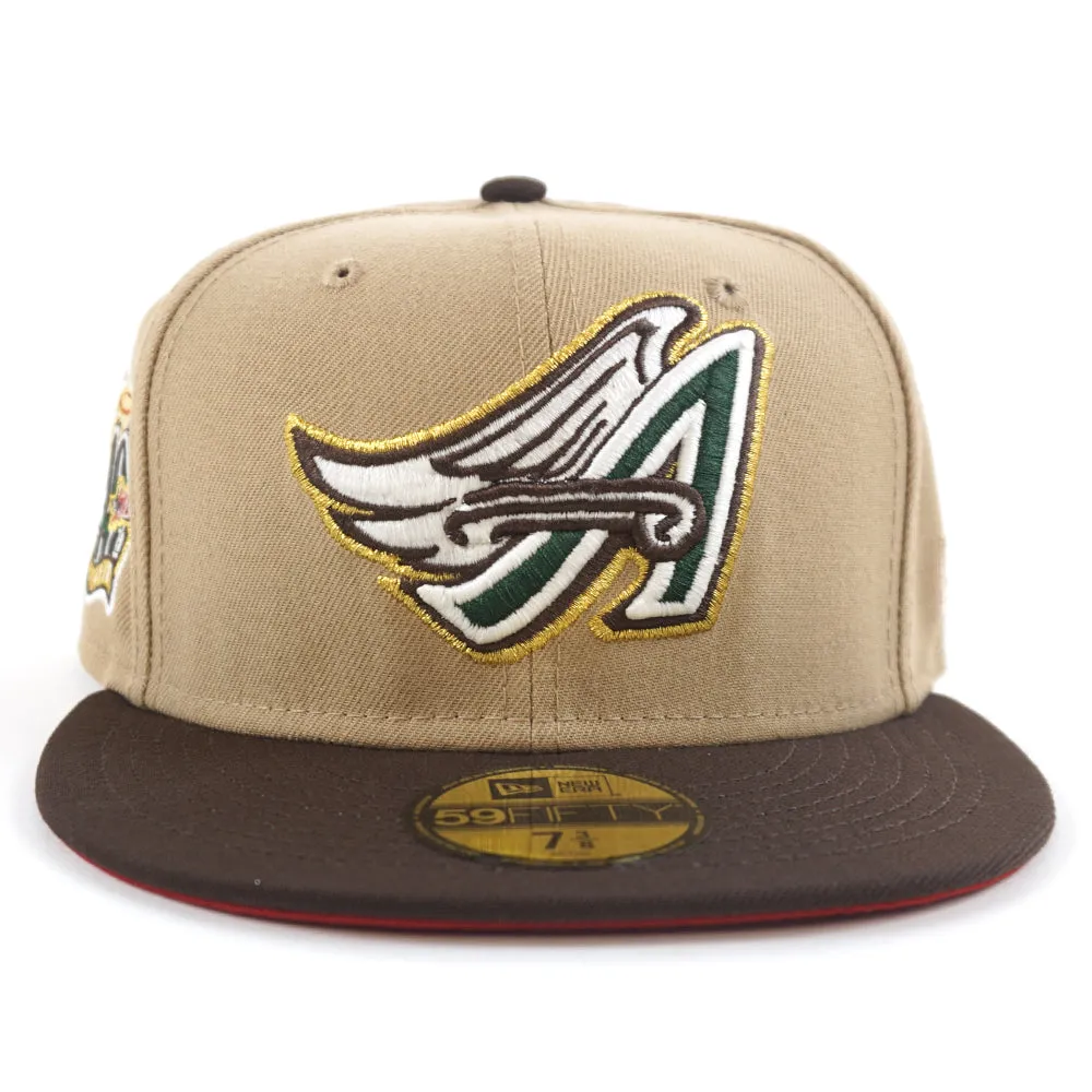 Anaheim Angels 40th Year Anniversary New Era 59Fifty Fitted Hat (GITD Camel Burnt Wood Red Under Brim)