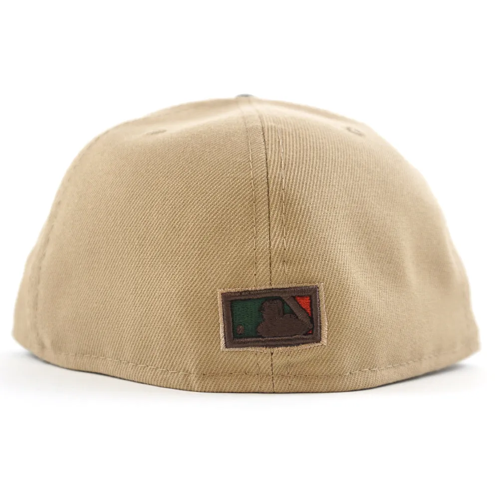 Anaheim Angels 40th Year Anniversary New Era 59Fifty Fitted Hat (GITD Camel Burnt Wood Red Under Brim)