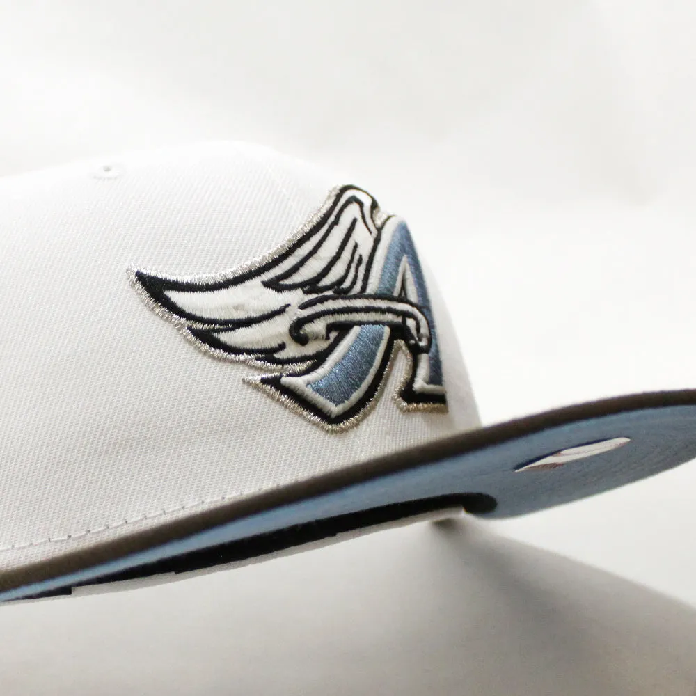 Anaheim Angels 50 Year Anniversary New Era 59Fifty Fitted Hat (GITD White Brown Sky Blue Under Brim)