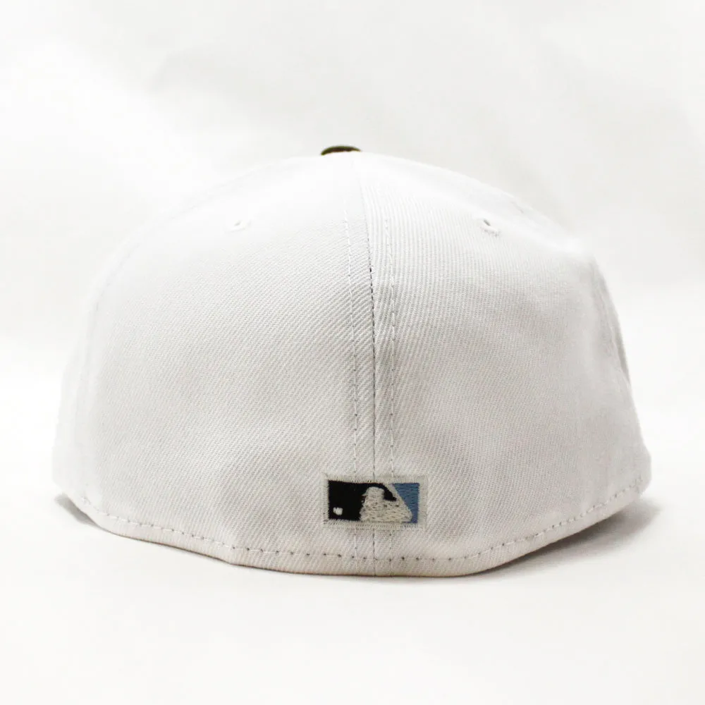 Anaheim Angels 50 Year Anniversary New Era 59Fifty Fitted Hat (GITD White Brown Sky Blue Under Brim)