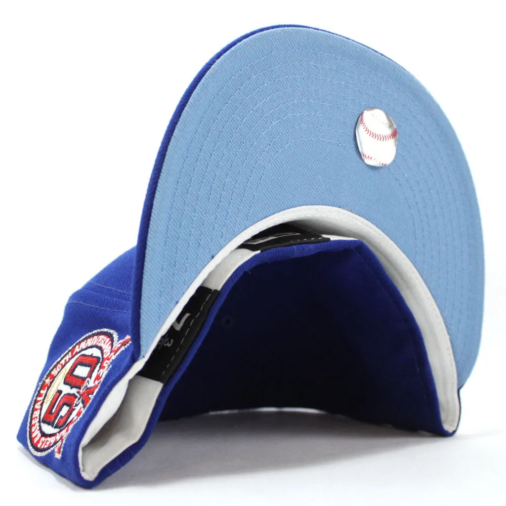 Anaheim Angels 50th Anniversary New Era 59Fifty Fitted Hat (Glow in the Dark Blue Sky Blue Under Brim)
