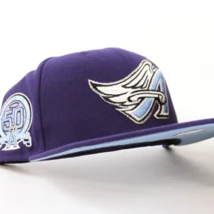 Anaheim Angels 50th Anniversary New Era 59Fifty Fitted Hat (Purple Sky Blue Under Brim)
