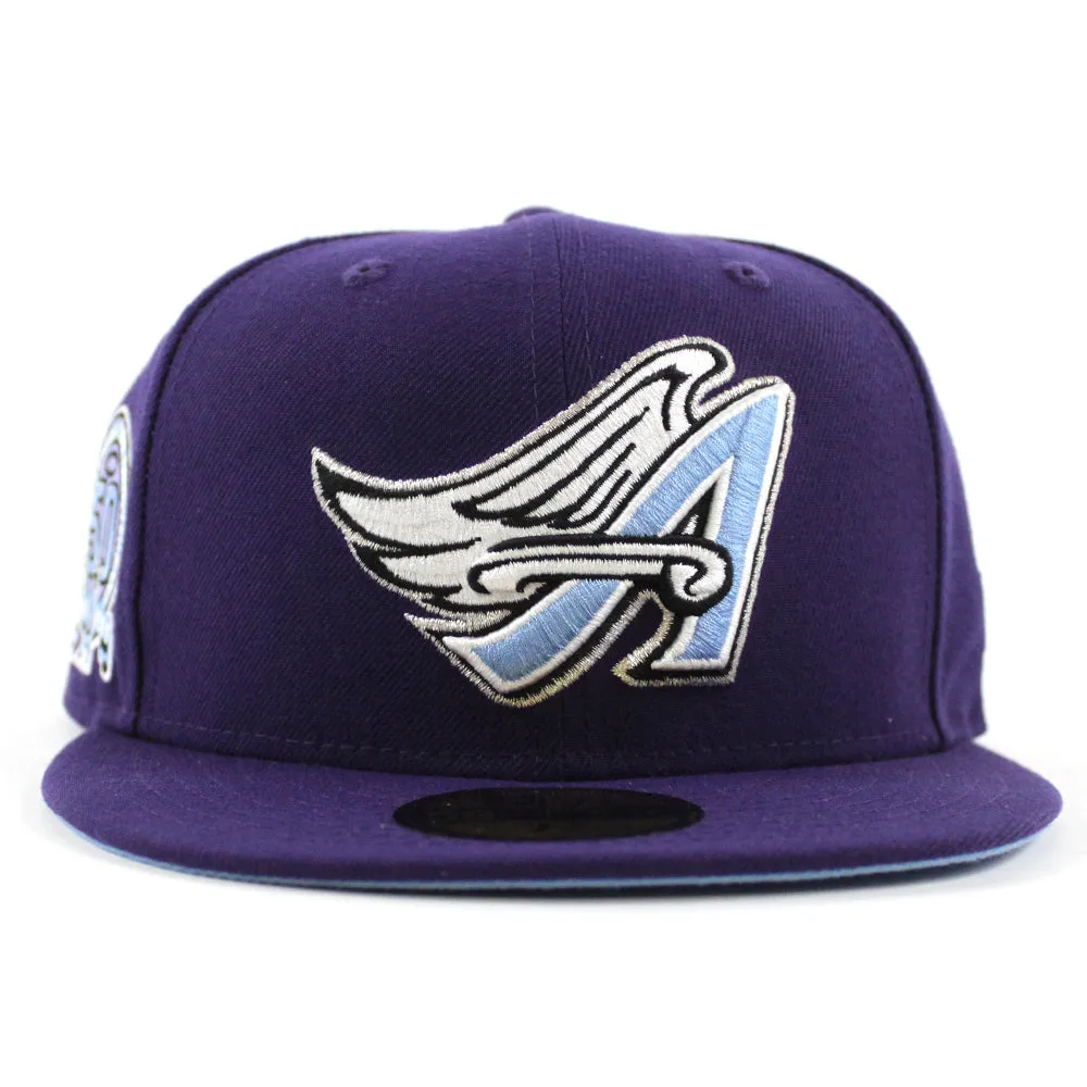 Anaheim Angels 50th Anniversary New Era 59Fifty Fitted Hat (Purple Sky Blue Under Brim)