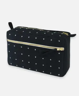 Anchal Cross-Stitch Toiletry Bag | Charcoal