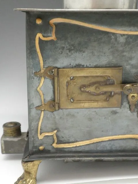 Antique German Toy Tin & Brass Stove