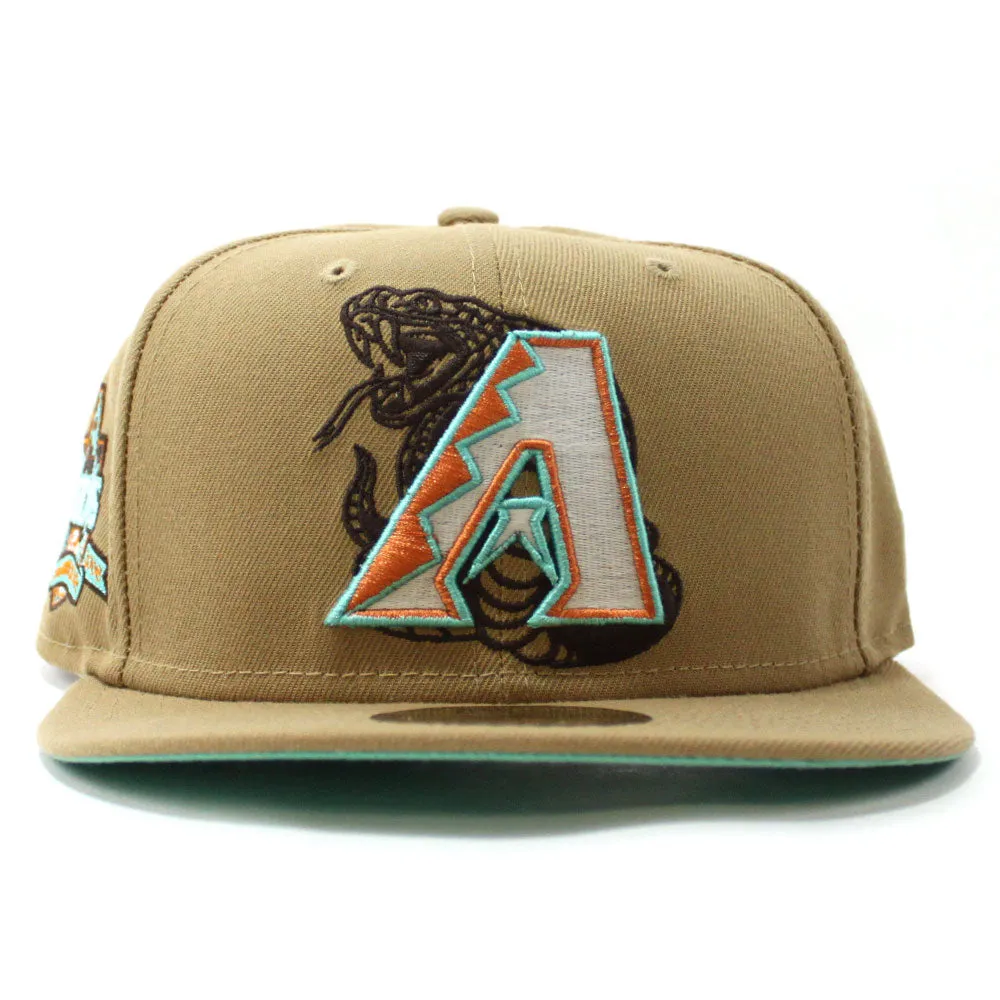 Arizona Diamondbacks 10th Anniversary New Era 59Fifty Fitted Hat (GITD Khaki Mint Under Brim)