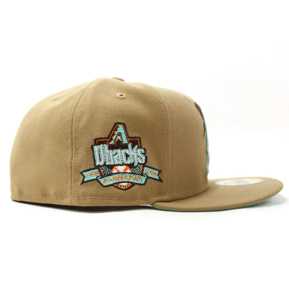 Arizona Diamondbacks 10th Anniversary New Era 59Fifty Fitted Hat (GITD Khaki Mint Under Brim)