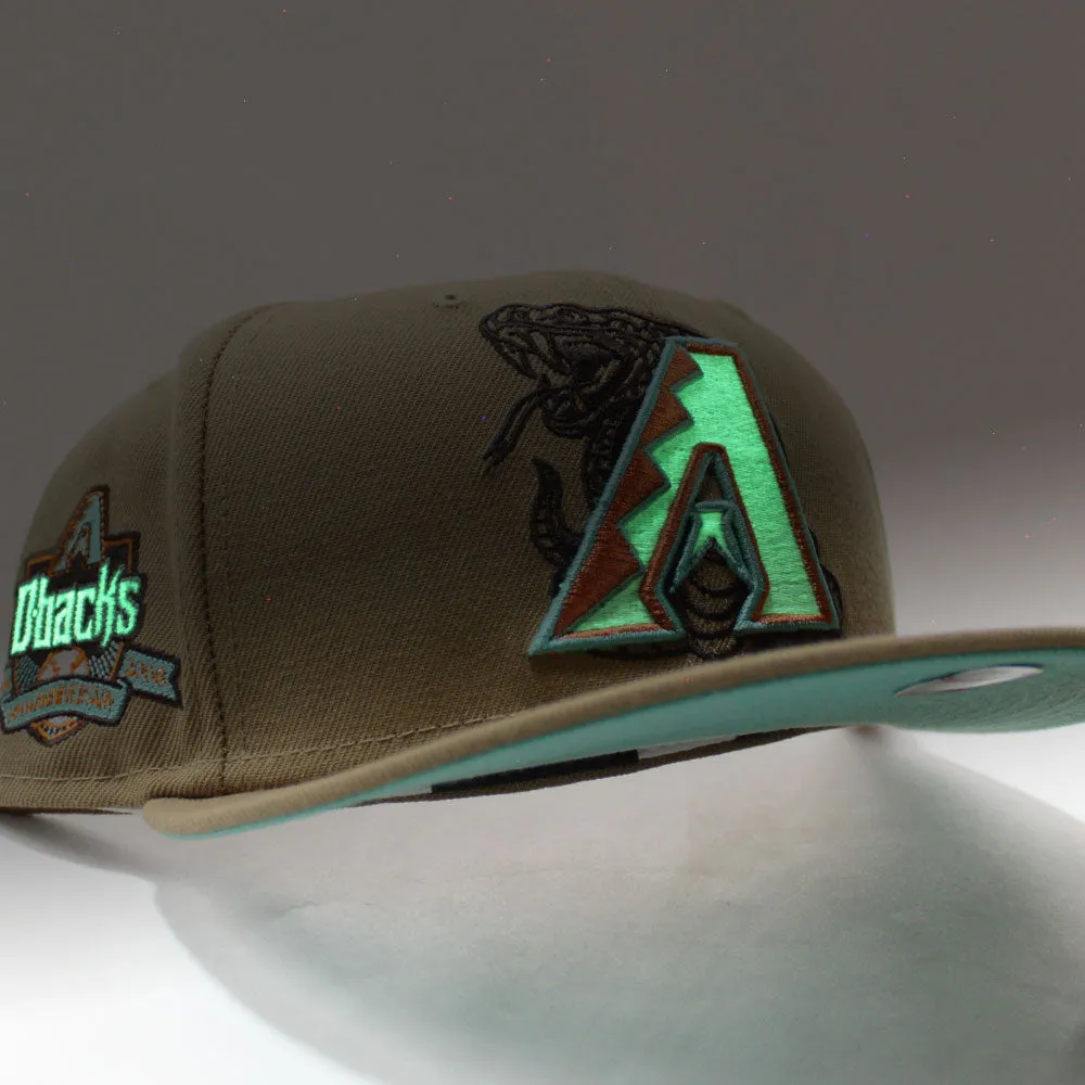 Arizona Diamondbacks 10th Anniversary New Era 59Fifty Fitted Hat (GITD Khaki Mint Under Brim)