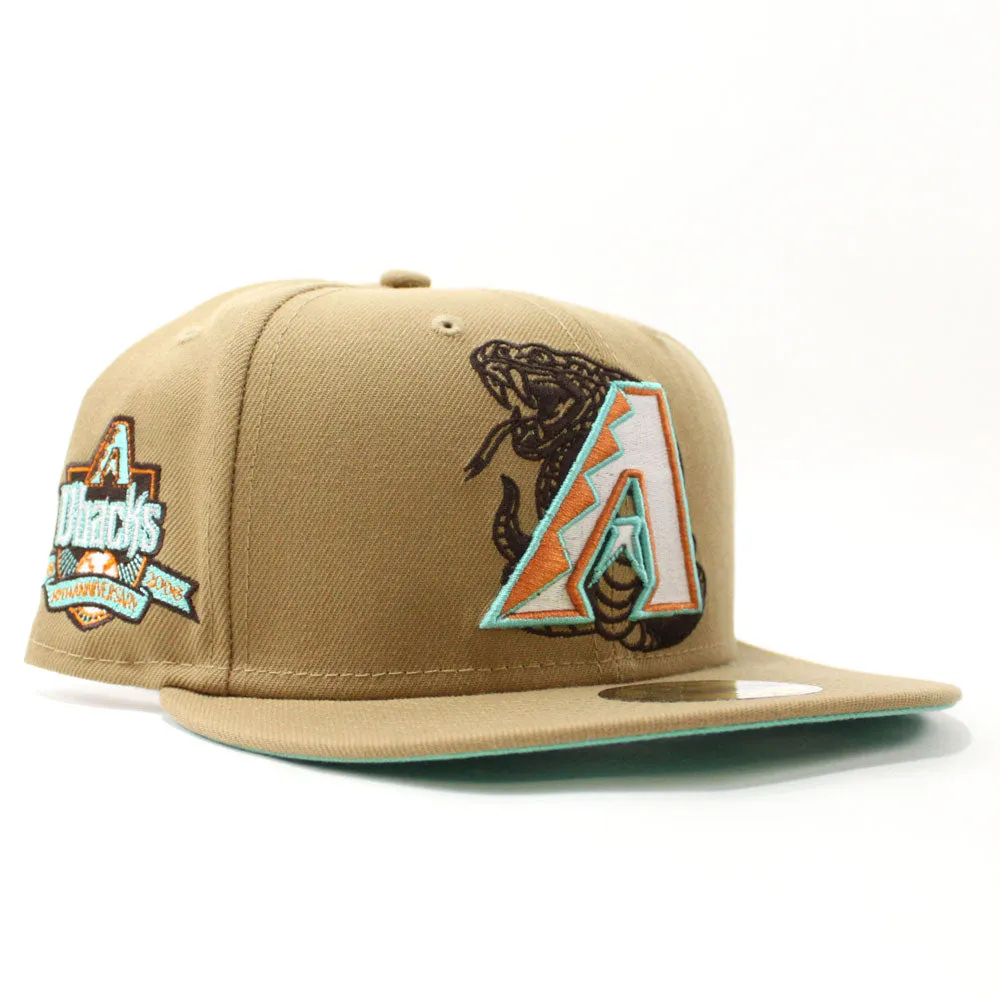 Arizona Diamondbacks 10th Anniversary New Era 59Fifty Fitted Hat (GITD Khaki Mint Under Brim)