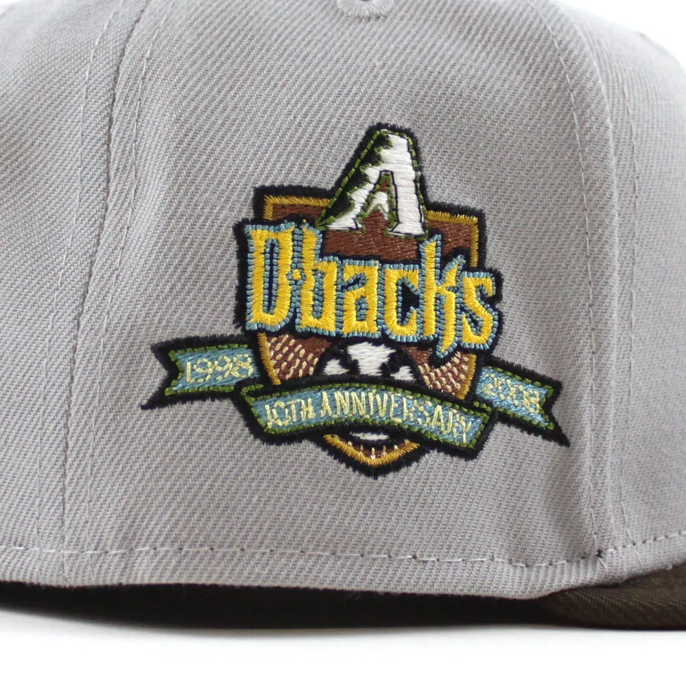 Arizona Diamondbacks 10th Anniversary New Era 59Fifty Fitted Hat (Glow in the Dark Gray Walnut Toasted Peanut Under Brim)