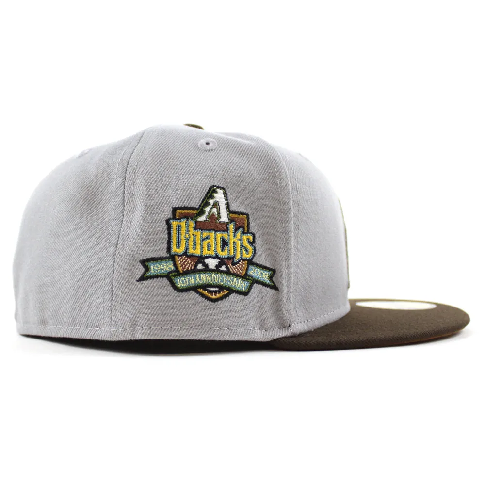 Arizona Diamondbacks 10th Anniversary New Era 59Fifty Fitted Hat (Glow in the Dark Gray Walnut Toasted Peanut Under Brim)