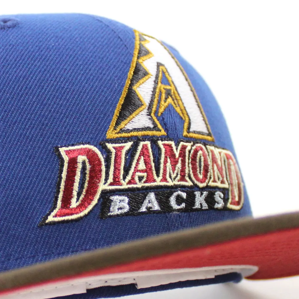 Arizona Diamondbacks 1998 Inaugural Season New Era 59Fifty Fitted Hat (Glow in the Dark SongBird Blue Walnut Pinot Red Under Brim)