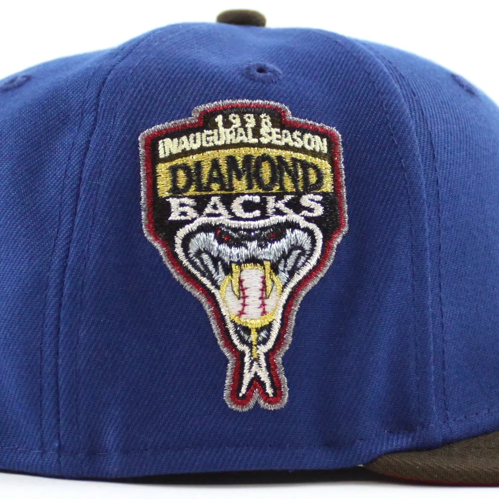 Arizona Diamondbacks 1998 Inaugural Season New Era 59Fifty Fitted Hat (Glow in the Dark SongBird Blue Walnut Pinot Red Under Brim)