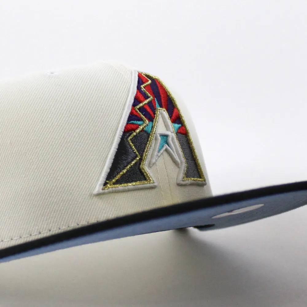 Arizona Diamondbacks 2001 World Series New Era 59Fifty Fitted Hat (GITD Chrome Black Sky Blue Under Brim)