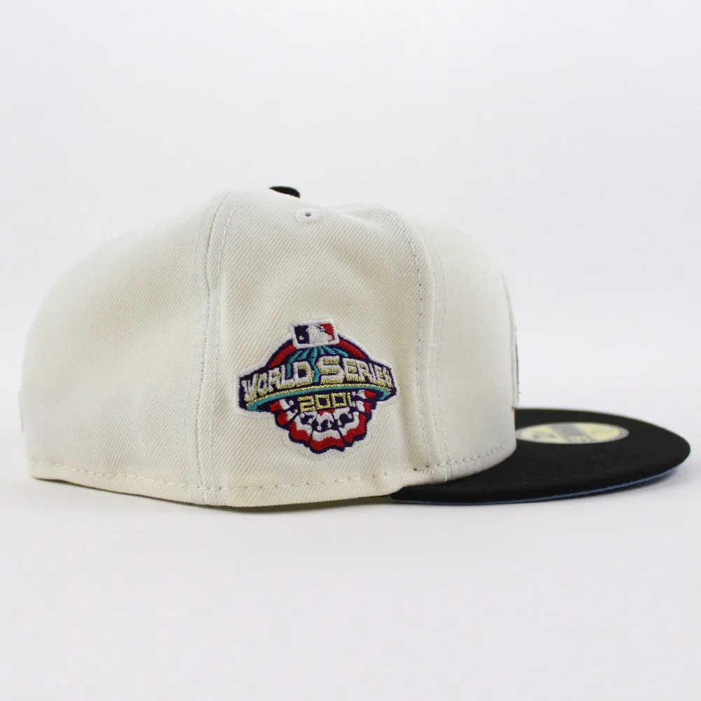 Arizona Diamondbacks 2001 World Series New Era 59Fifty Fitted Hat (GITD Chrome Black Sky Blue Under Brim)