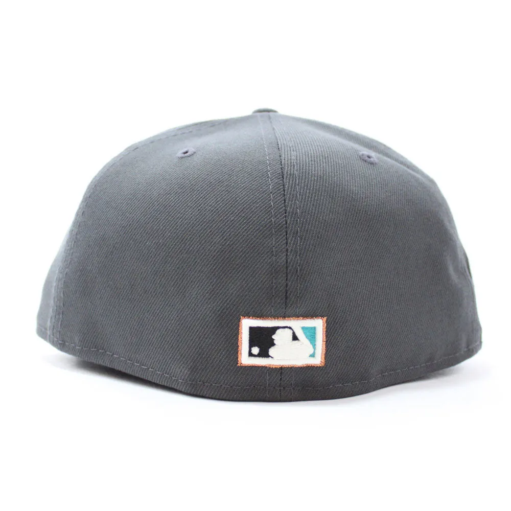 Arizona Diamondbacks 2001 World Series New Era 59Fifty Fitted Hat (GITD Graphite Teal Under Brim)