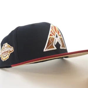 Arizona Diamondbacks 2001 World Series New Era 59Fifty Fitted Hat (GITD Navy Cardinal Camel Under Brim)