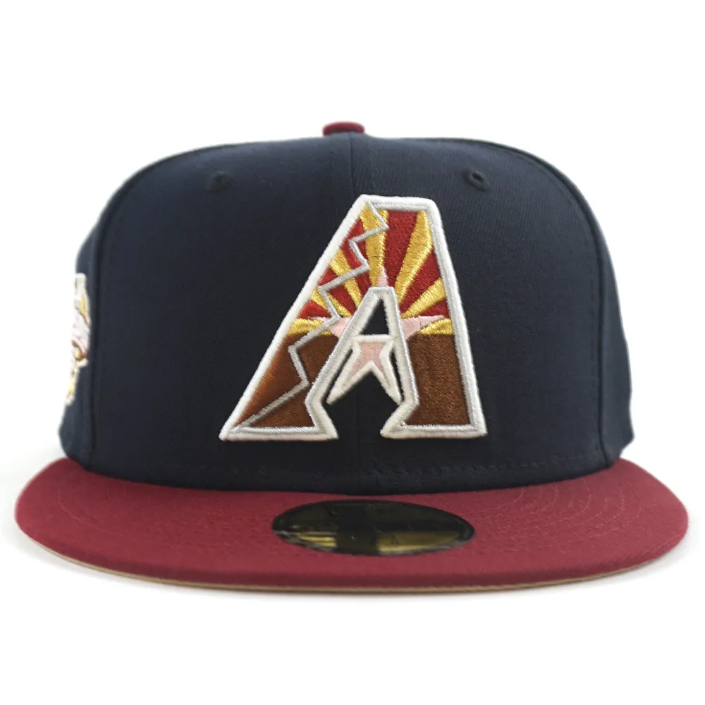 Arizona Diamondbacks 2001 World Series New Era 59Fifty Fitted Hat (GITD Navy Cardinal Camel Under Brim)