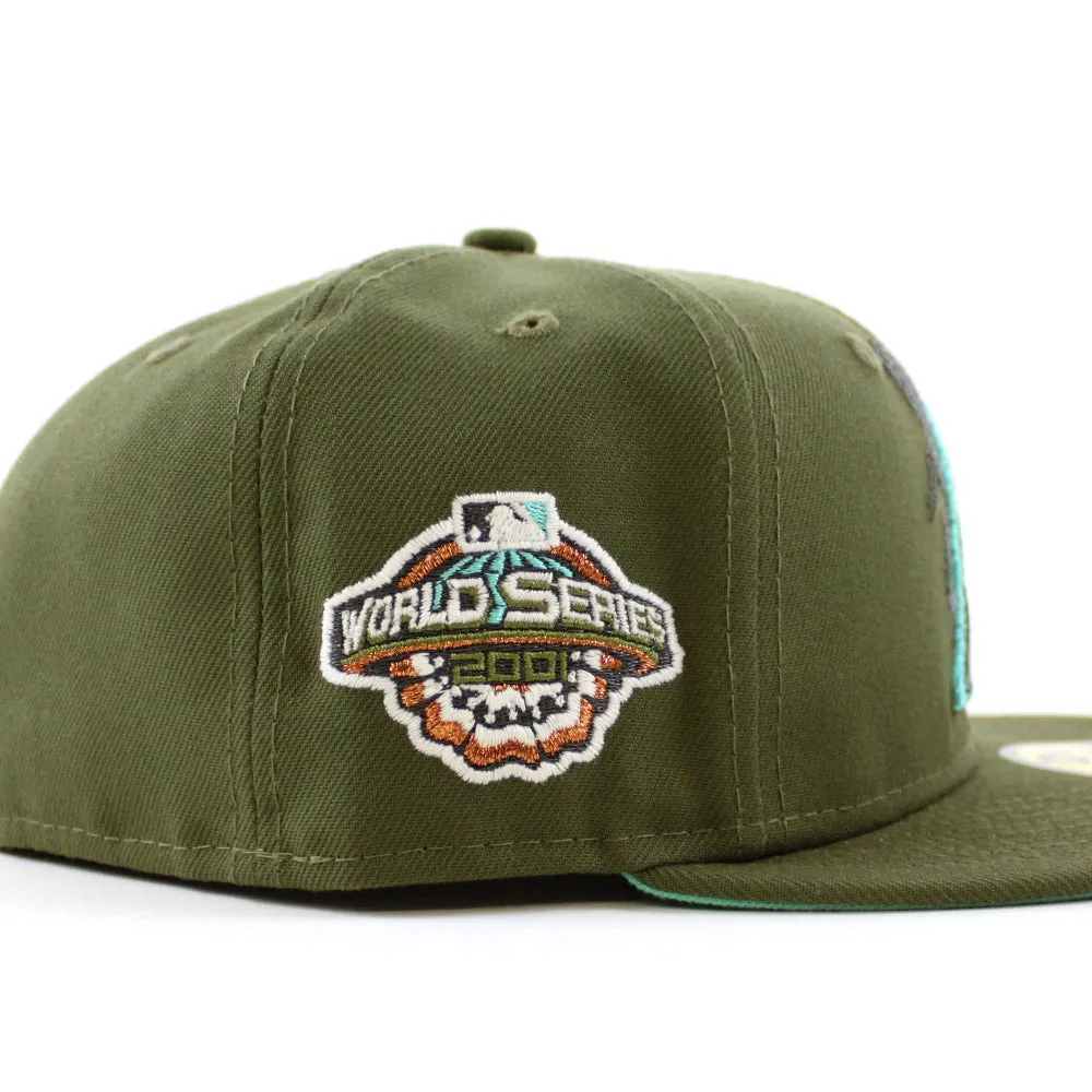 Arizona Diamondbacks 2001 World Series New Era 59Fifty Fitted Hat (Olive Mint Under Brim)