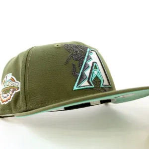 Arizona Diamondbacks 2001 World Series New Era 59Fifty Fitted Hat (Olive Mint Under Brim)
