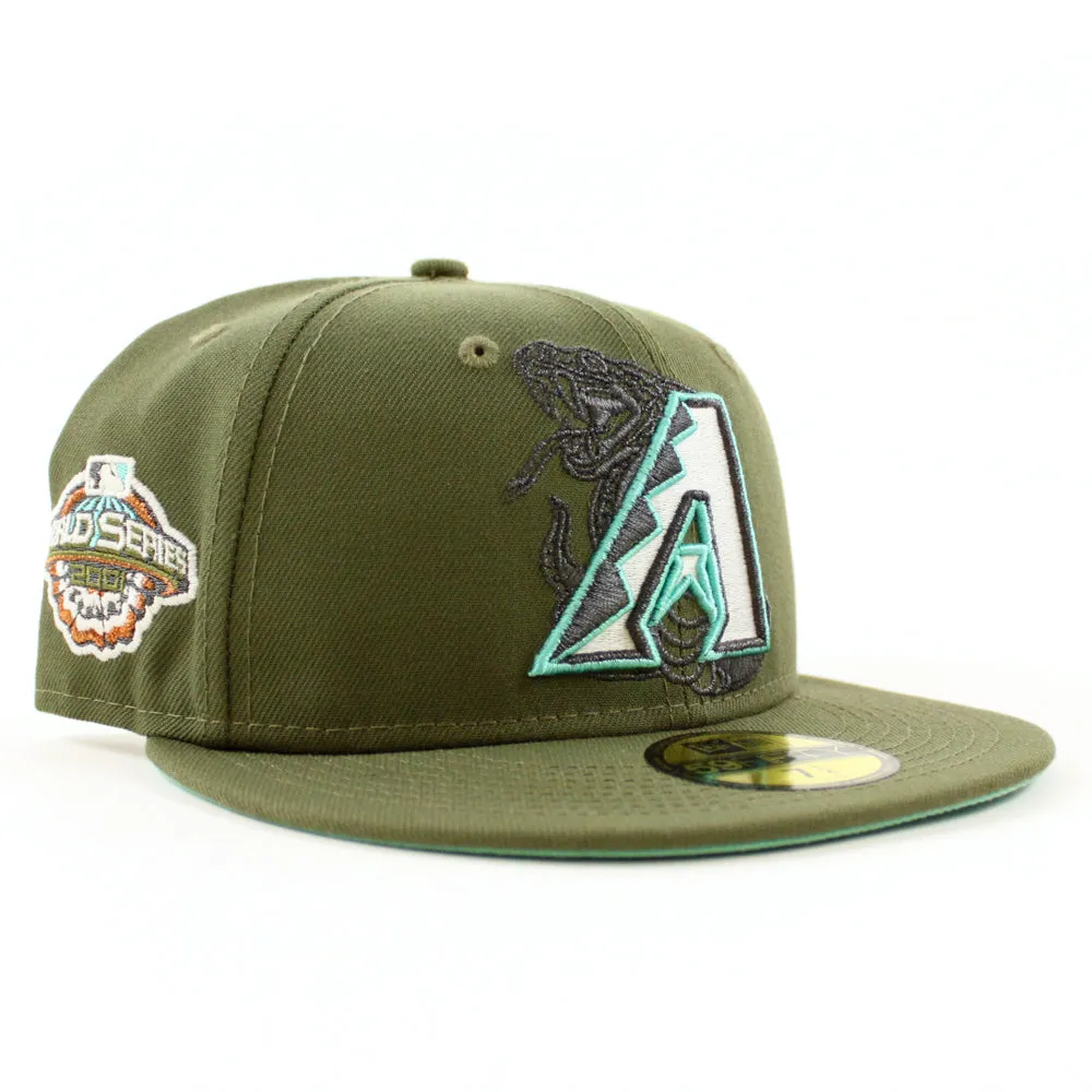 Arizona Diamondbacks 2001 World Series New Era 59Fifty Fitted Hat (Olive Mint Under Brim)
