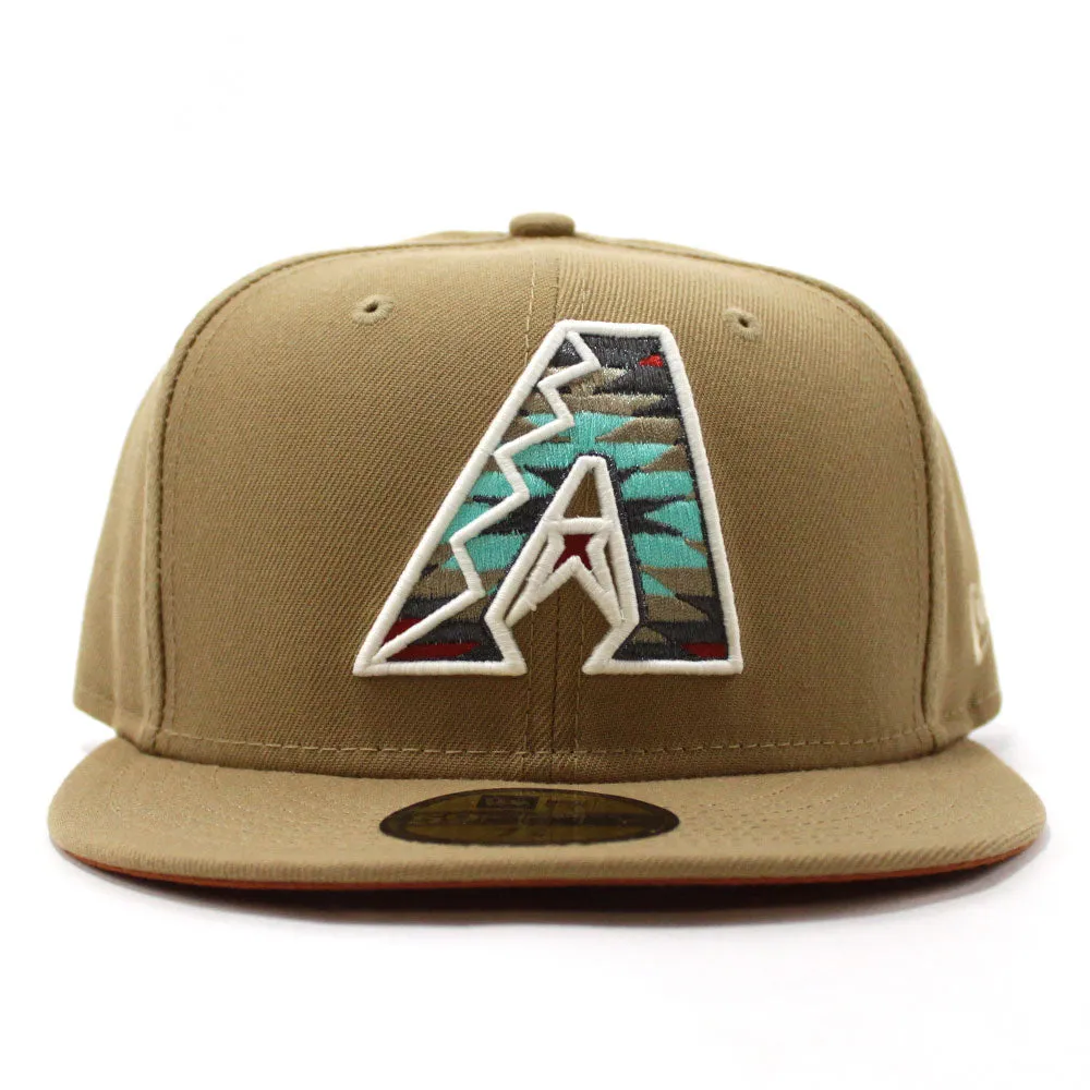 Arizona Diamondbacks New Era 59Fifty Fitted Hat (Glow in the Dark Khaki Rust Under Brim)
