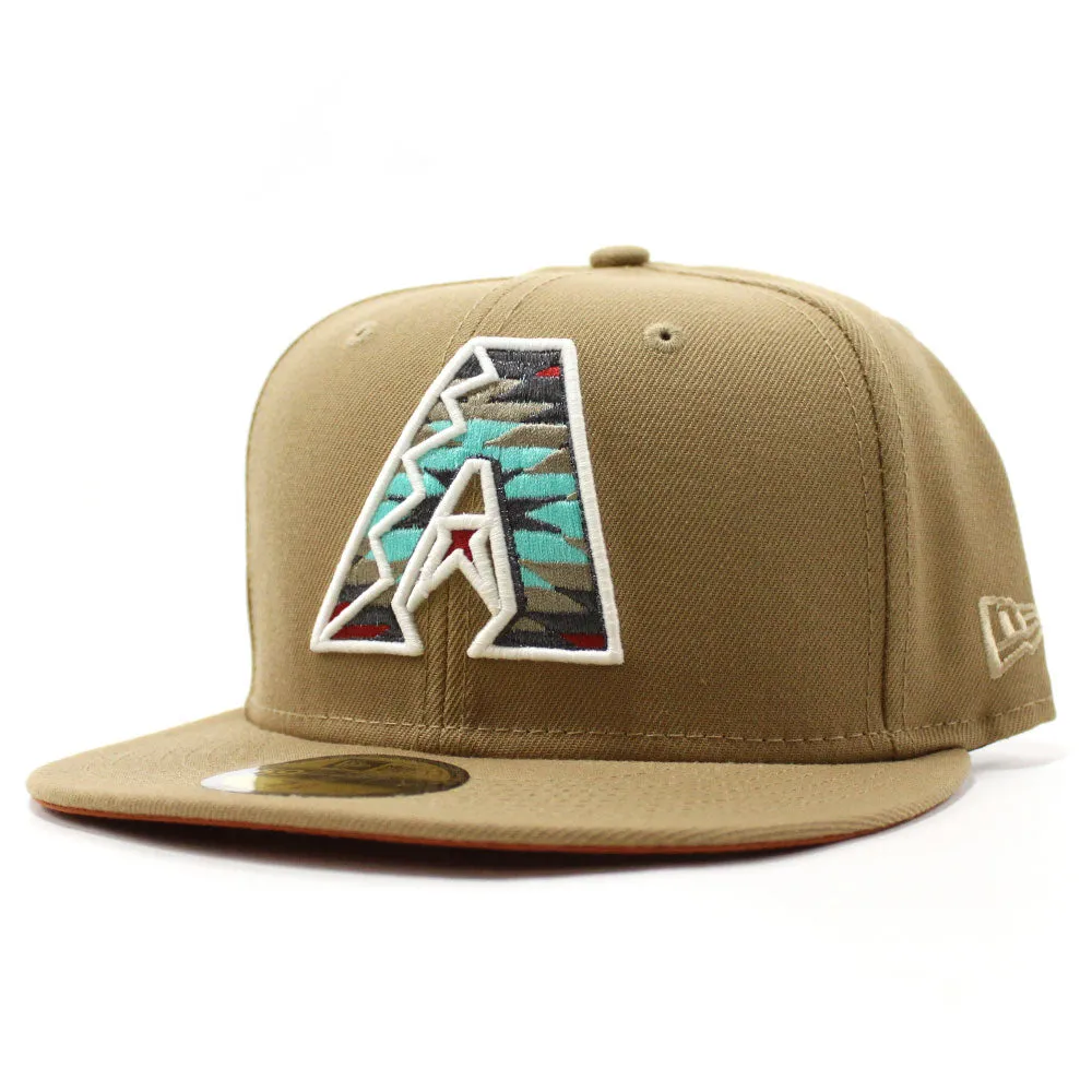 Arizona Diamondbacks New Era 59Fifty Fitted Hat (Glow in the Dark Khaki Rust Under Brim)